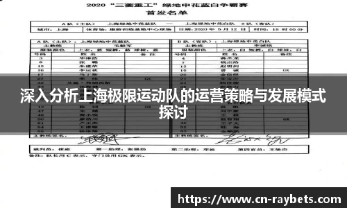 深入分析上海极限运动队的运营策略与发展模式探讨